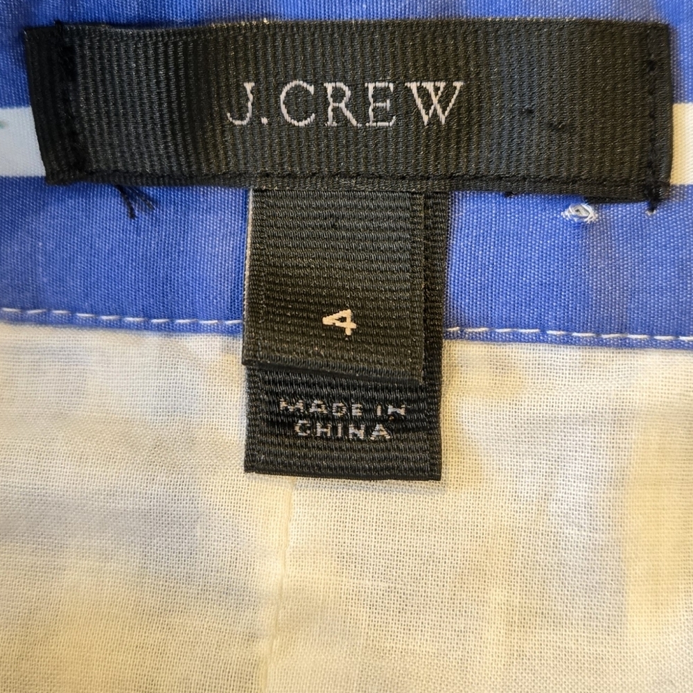 J. Crew Navy and White Striped tiered button down skirt - Picture 6 of 8